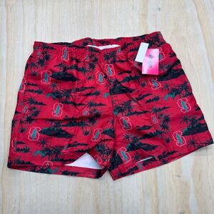 NEW Stanford Cardinal FOCO Island Palm Mens Swim Trunks Cardinal Sz XL